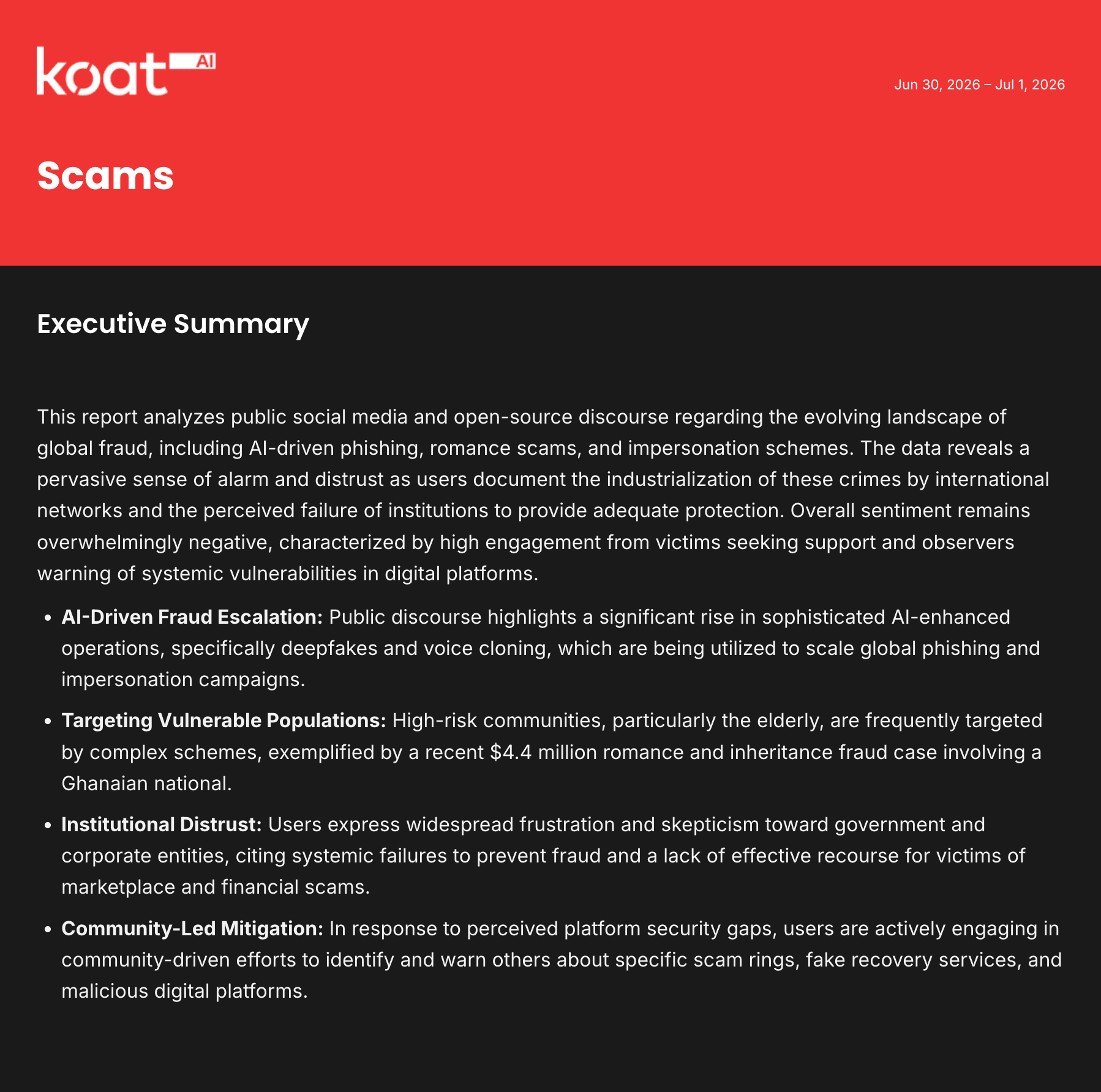 Scams Report